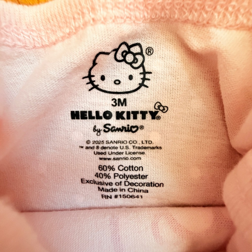 Carters Child of Mine Floral Sleep Gown & Hello Kitty Bodysuit Bundle 0-3M Pink - Picture 5 of 8